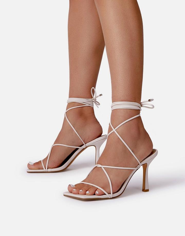 Ego X Jess Hunt Strappy Heel Sandals In Cream-white