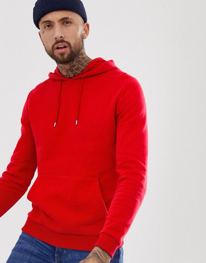 Asos Design Hoodie In Red - Red