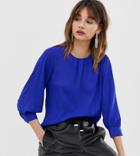 Warehouse Blouse With Bubble Sleeves In Blue - Blue
