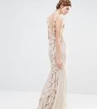 Jarlo Wedding Maxi Dress With Fishtail And Ruffles At Back - Gray