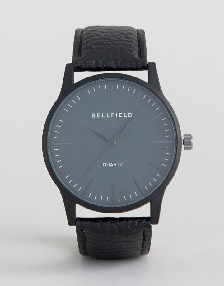 Bellfield Black Watch With Round Black Dial - Black