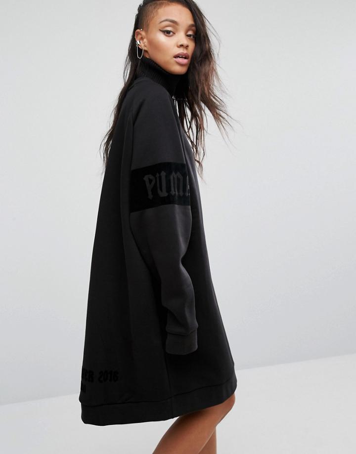 Fenty X Puma By Rihanna Oversized High Neck Sweat Dress - Black