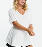 Asos Design Maternity Swing T-shirt With V Neck In White