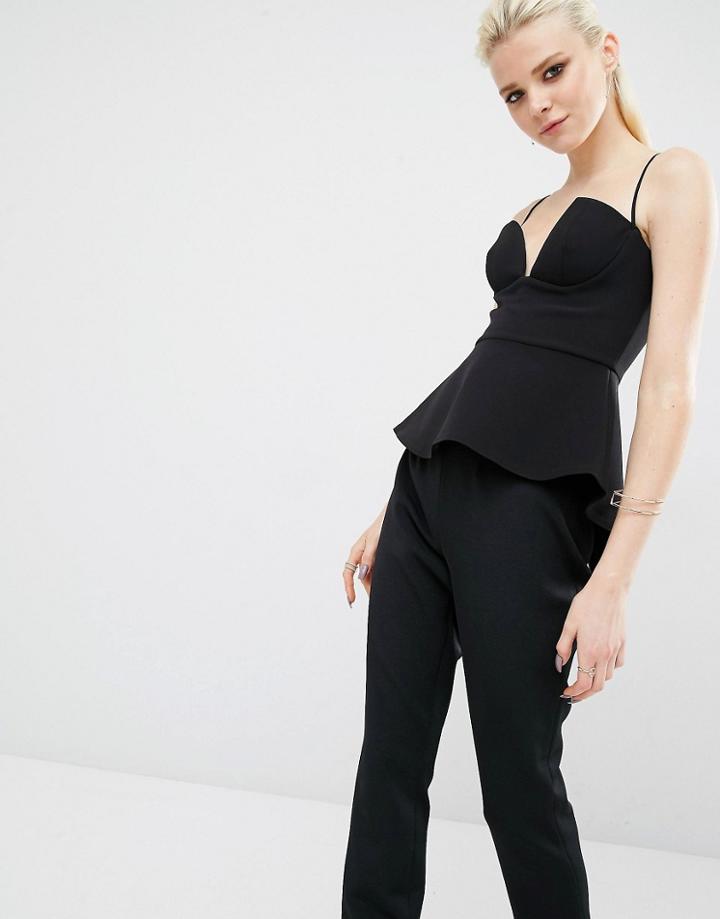 Kendall + Kylie Peplum Shirt Tail Cami - Black