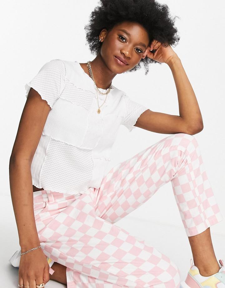 Stradivarius Seam Detail T-shirt In White
