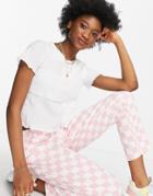Stradivarius Seam Detail T-shirt In White