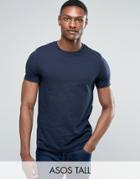 Asos Tall T-shirt With Crew Neck In Navy - Navy