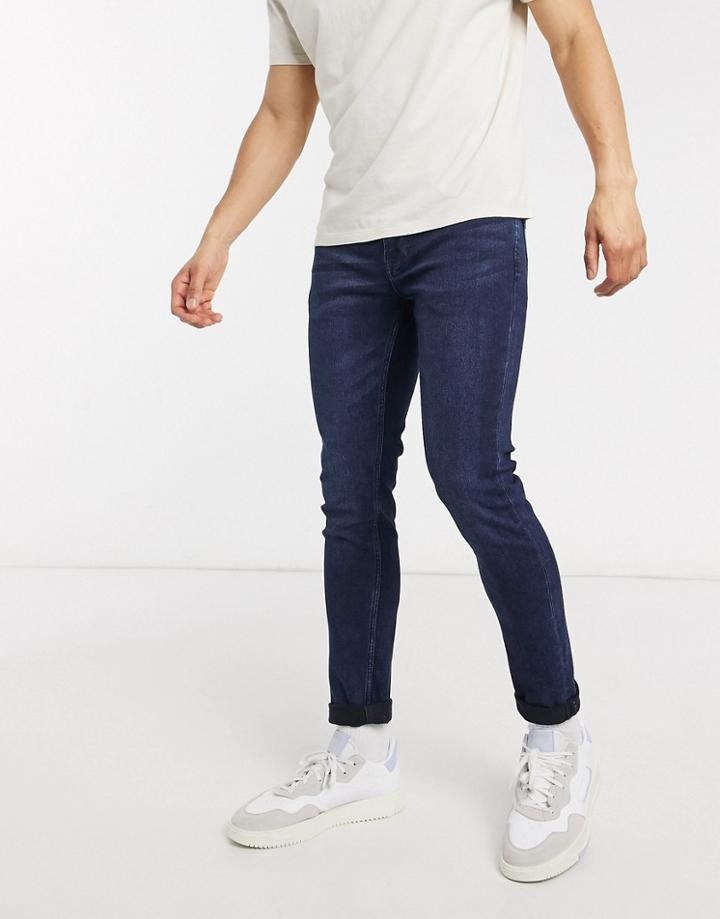 Only & Sons Skinny Fit Jeans In Dark Blue