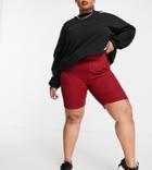 Urban Threads Plus Ribbed Legging Shorts In Polka Dot - Part Of A Set-brown