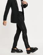 Asos Design Super Skinny Tuxedo Pants In Black With Black Sequin Lapel