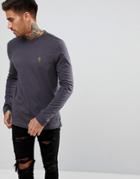 Luke Sport Traff Long Sleeve T-shirt In Charcoal - Gray
