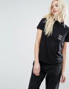 Daisy Street T-shirt With Blah Blah Blah Embroidery - Black