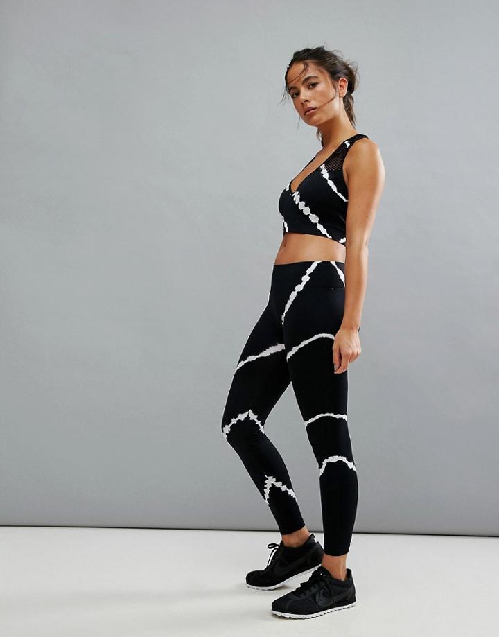 South Beach Tie Dye Gym Leggings - Black