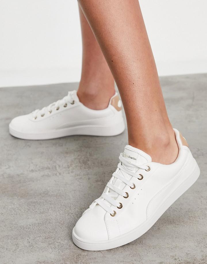 Stradivarius Sneakers With Rose Gold Details-white