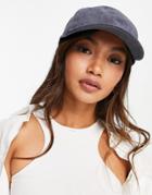 Asos Design Baseball Cap In Washed Gray-grey