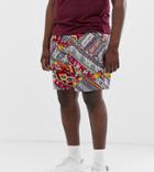 New Look Plus Shorts In Geo-tribal Print - Multi