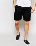 Asos Slim Chino Shorts In Black - Black