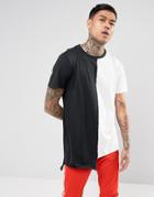 New Look Color Block T-shirt In Black And White - White