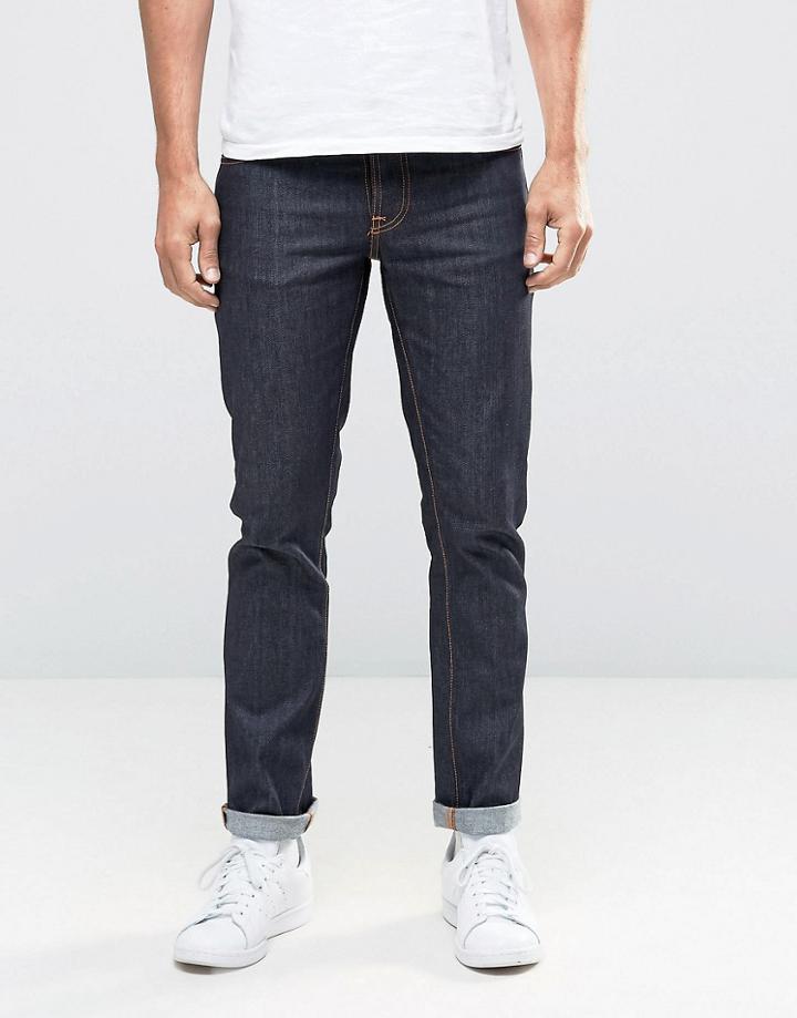 Nudie Grimtim Slim Jeans Dry Open Navy - Navy