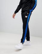 Good For Nothing Skinny Joggers In Black With Blue Side Stripe - Black