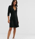 Vila Button Side Mini Dress-black