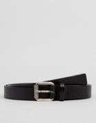 Royal Republiq Level Skinny Leather Belt In Black - Black