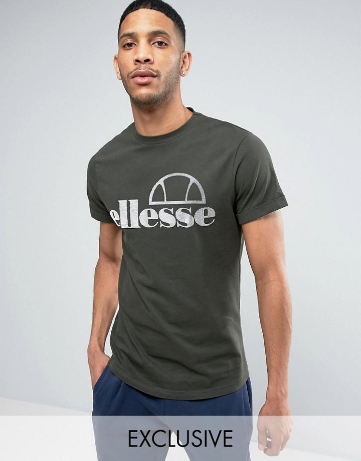 Ellesse T-shirt With Dipped Hem - Green