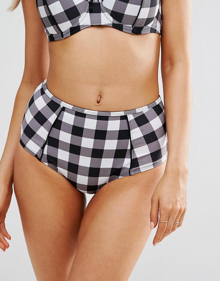 Ann Summers Gingham High Waist Bikini Bottom - Multi