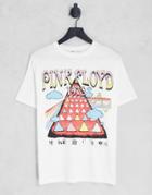 Pull & Bear Oversized Pink Floyd Band T-shirt In White