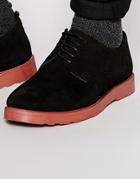 Asos Derby Shoes In Black Suede - Black