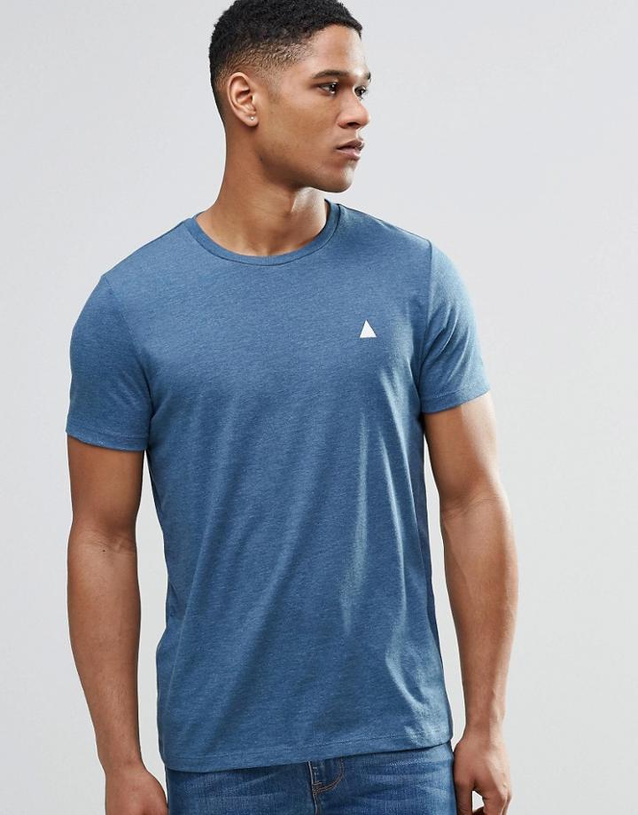 Asos Logo T-shirt With Crew Neck In Blue - Hauge Blue Marl