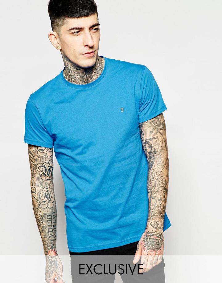 Farah T-shirt With F Logo Slim Fit Exclusive - Sierra