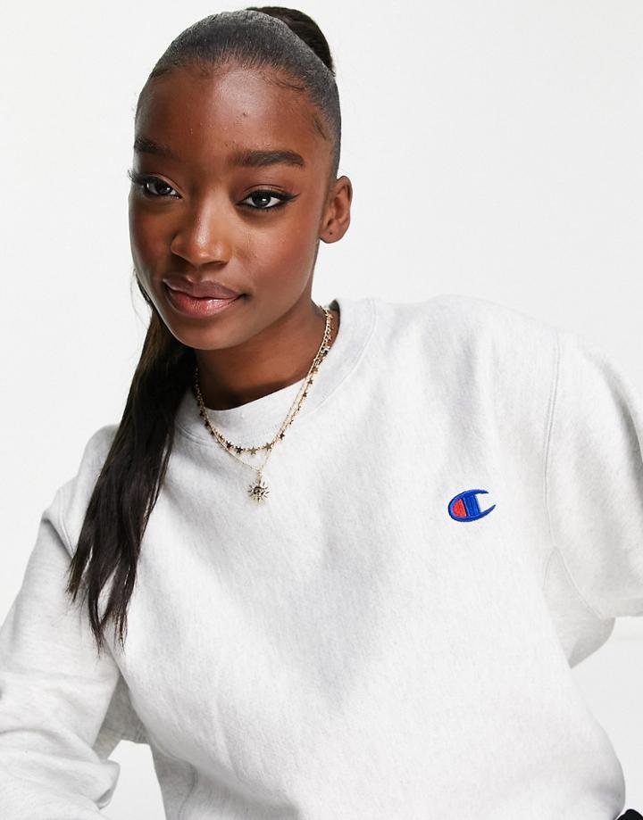 Champion Sweatshirt With Small Logo In Grey