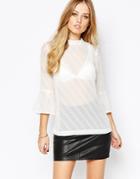 Y.a.s Cara Top With Fluted Sleeves - Snow White