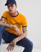 Ellesse Ringer T-shirt With Chest Logo In Orange - Orange