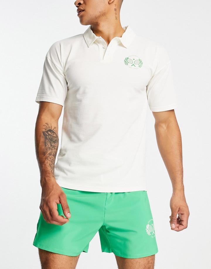 South Beach Tennis Polo In Off White