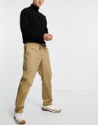 Jack & Jones Intelligence Wide Leg Chino With Drawstring Waist In Beige-neutral