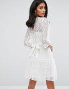 Closet London Lace Shift Dress - White