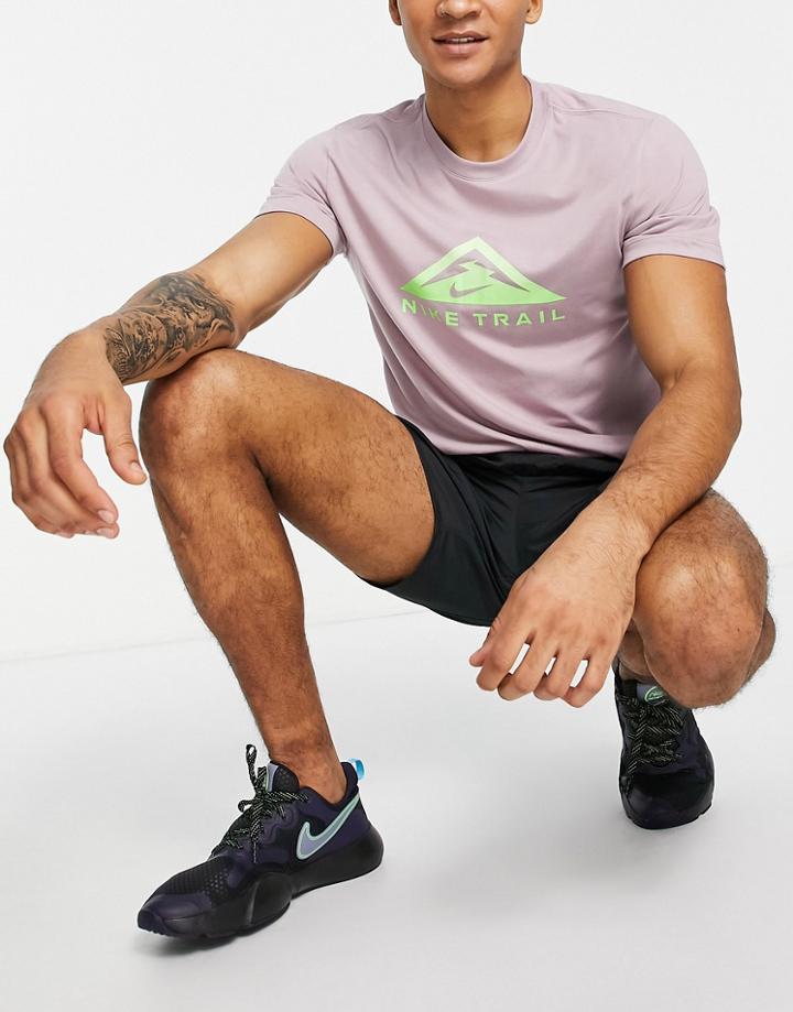 Nike Running Dri-fit Trail T-shirt In Dusty Lilac-purple