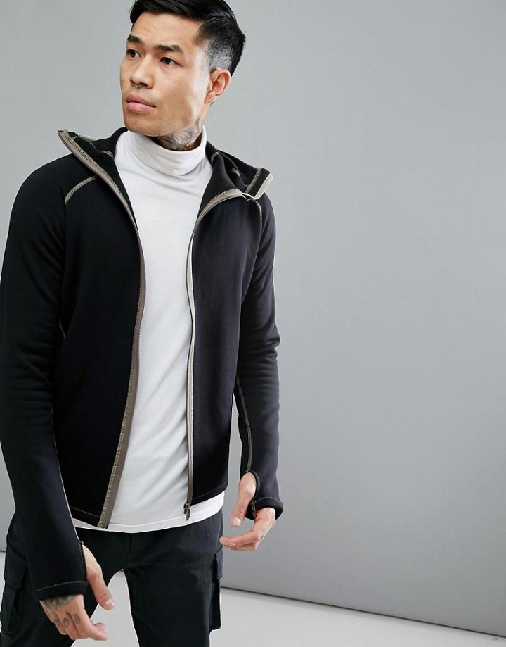 66o North Vik Hooded Lightweight Mid Layer Jacket In Black - Black