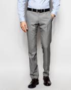 Ben Sherman Plain Wool Blend Suit Pants - Gray
