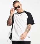 Bershka Oversized Raglan Sleeve T-shirt In Black