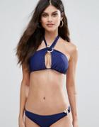 Forever Unique Navy Bikini Set With Snake Buckle - Navy
