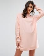 Missguided Oversized Sweater Dress Nude - Pink