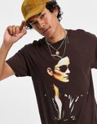 Vintage Supply Matrix Trinity T-shirt In Washed Dark Brown