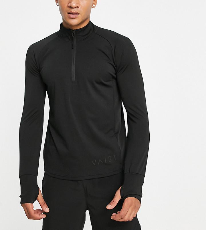 Vai21 Training Zip Long Sleeve Top In Black