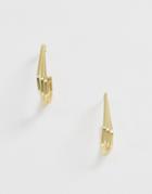 Nylon Geometric Hoop Earrings-gold