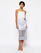 Asos Pencil Skirt In Lace Co-ord - Lilac