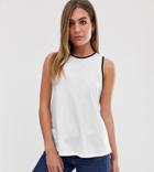 Asos Design Swing Tank With Tipping In White