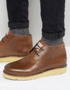 Original Penguin Chukka Boots In Brown Leather - Tan